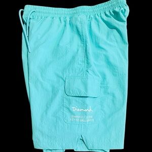 Diamond Supply Co. Teal Trunks Shorts small Size NWOT